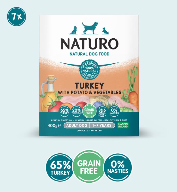 Adult Dog Grain Free Turkey with Potato and Vegetables 400g x 7