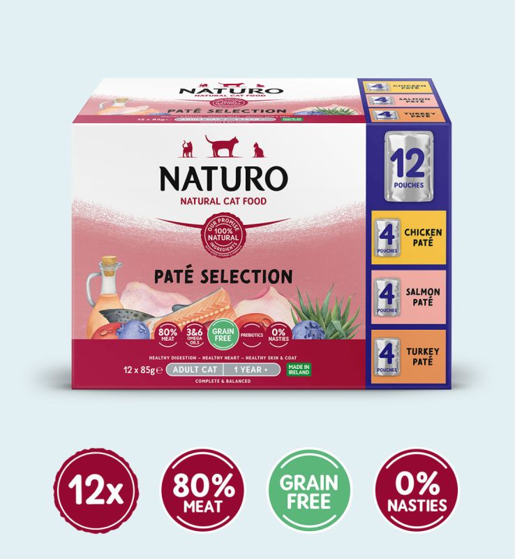 Naturo Cat Paté Pouch Selection 85g x 12