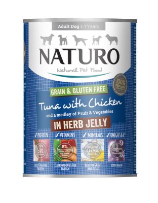 Adult Dog Grain & Gluten Free Tuna with Chicken in a Herb Jelly 390g x 12
